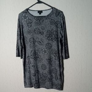 J.JILL Floral Scoop Neck Tunic/SHIRT Dress., Comfort, Office, Casual,